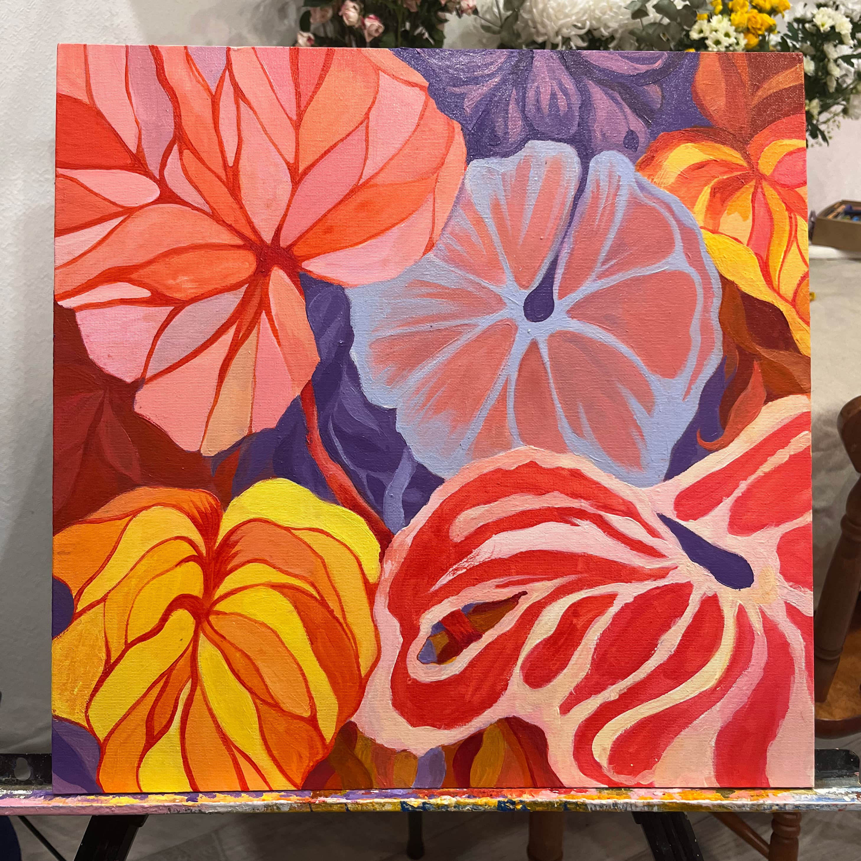 Tropical Vortex – original abstract acrylic painting by Olga Qekkel
